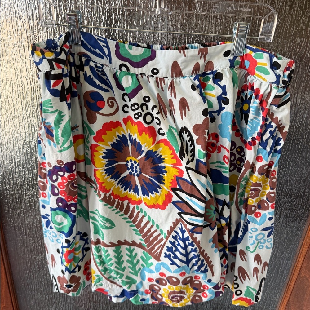 Boden Size 12 Vibrant Floral Skirt | Elastic Back Waist